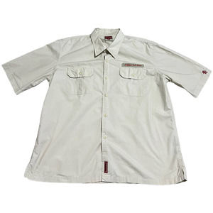 Hilfiger Red Label Light Tan Short Sleeved Button Down, Size XXL